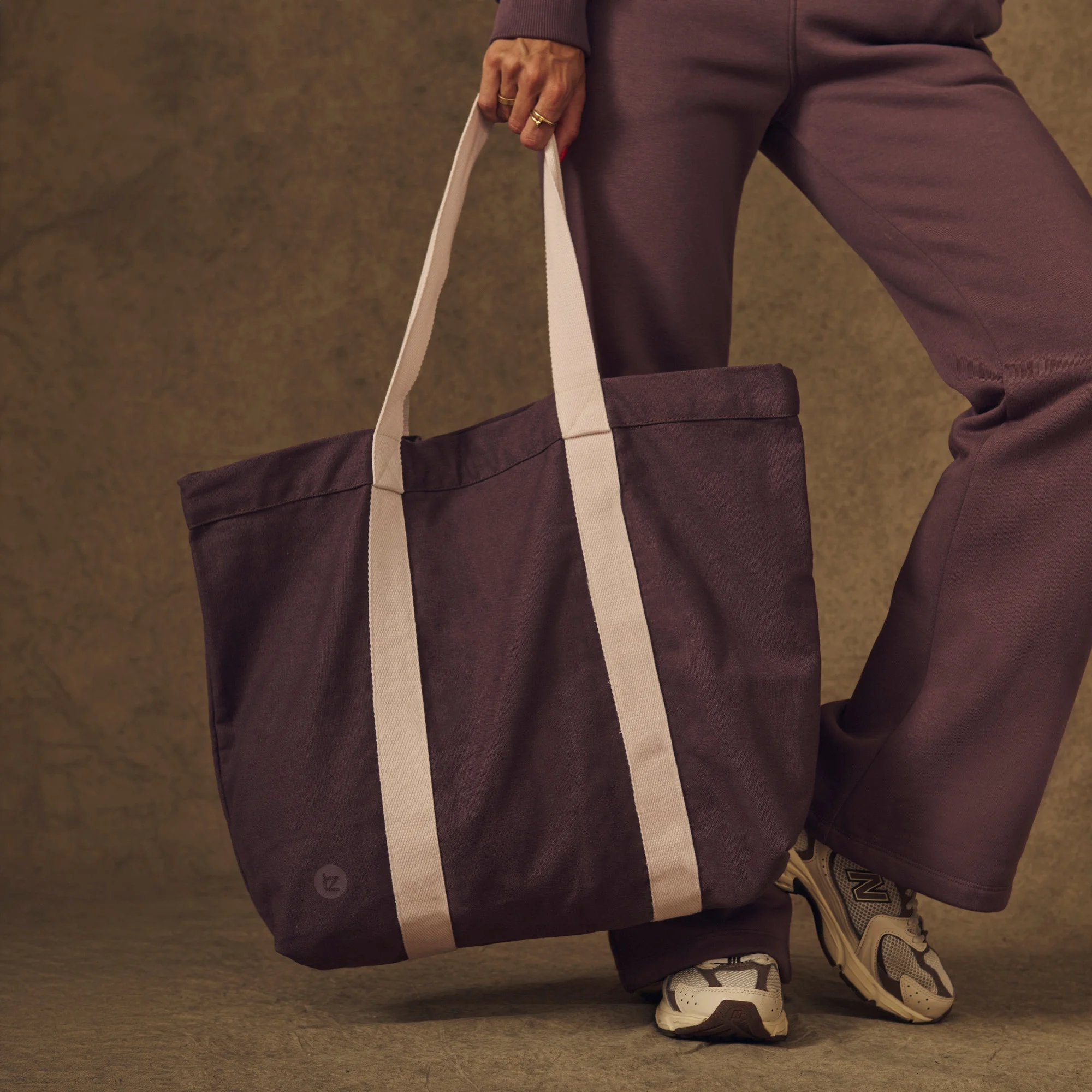 Tote bag en coton bicolore MP X Tatiana - Moka/NaturelImage1
