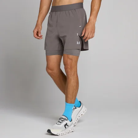 Short 2-en-1 léger 5" MP Hybrid homme - Gris cendré