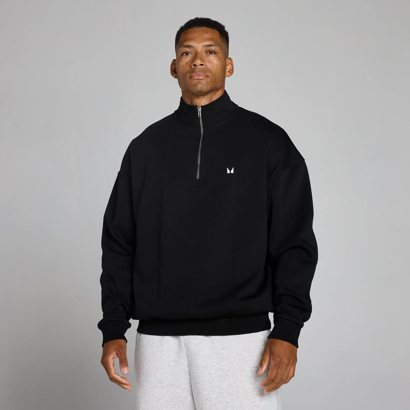 MP Men's Rest Day Oversized 1/4 Zip - Black - MImage1