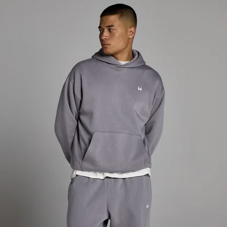Sweat à capuche oversize MP Rest Day homme - Gris chiné foncé