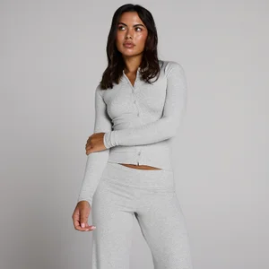 Haut côtelé boutonné MP femme - Gris chiné - Size L