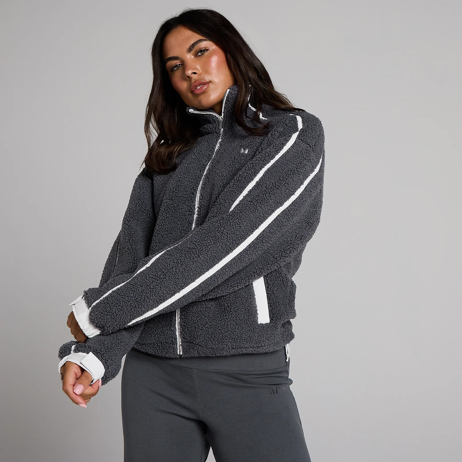 Veste zippée avec bordures en molleton MP pour femmes - Robust Grey - XSImage1