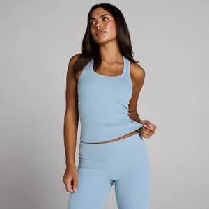 Débardeur côtelé MP avec brassière intégrée femme - Bleu denim - Size XS