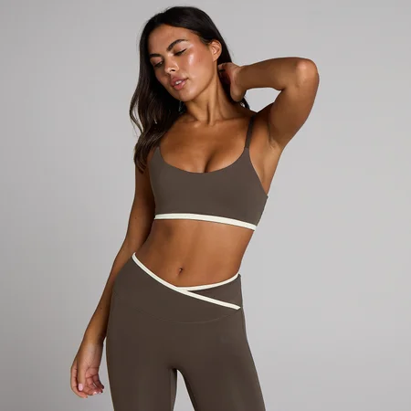 Brassière de sport MP Tempo Contrast femme - Chocolat