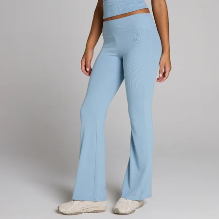 Pantalon évasé côtelé MP femme - Bleu denim