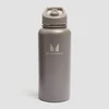 Bouteille Myprotein en métal recyclé avec paille rabattable 1 L - Truffe foncée