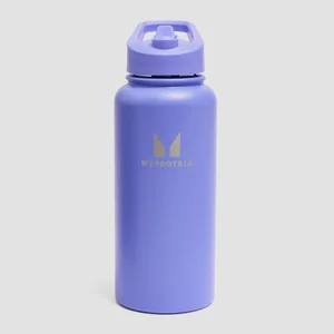 Bouteille Myprotein en métal recyclé avec paille rabattable 1 L - Indigo puissant - Colour Power Indigo