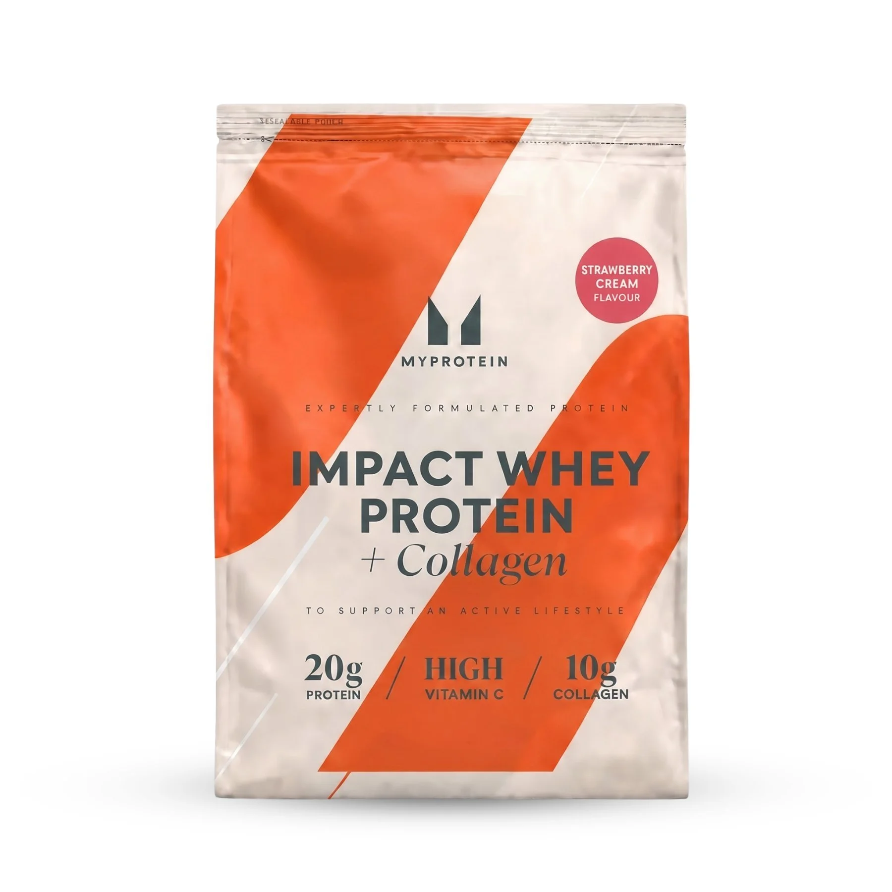 Impact Whey Protein + Collagène - 720g - 30portions - Crème à la fraiseImage1