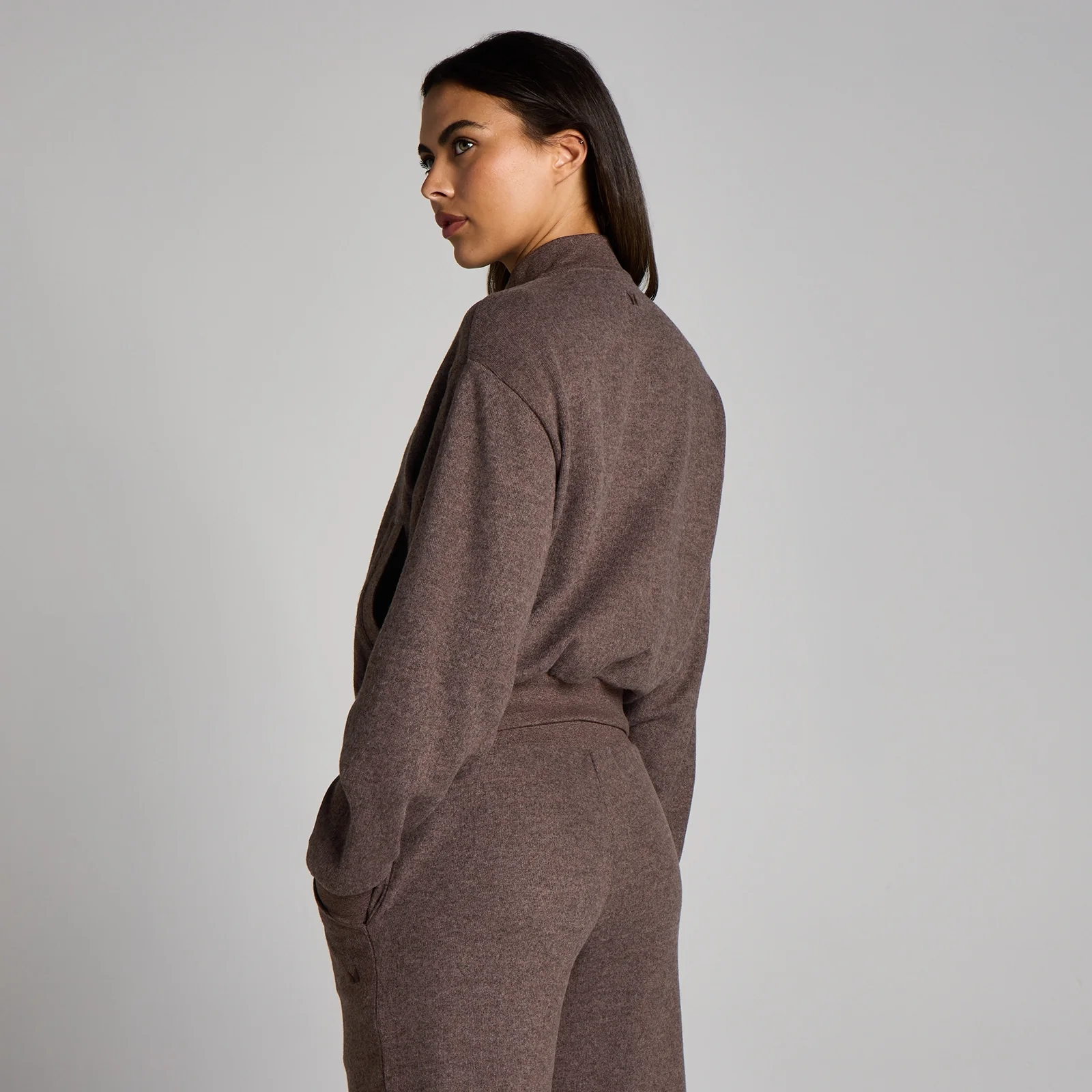 Blouson aviateur zippé MP toucher doux femme - Cacao chiné - XSImage2