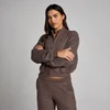 Blouson aviateur zippé MP toucher doux femme - Cacao chiné