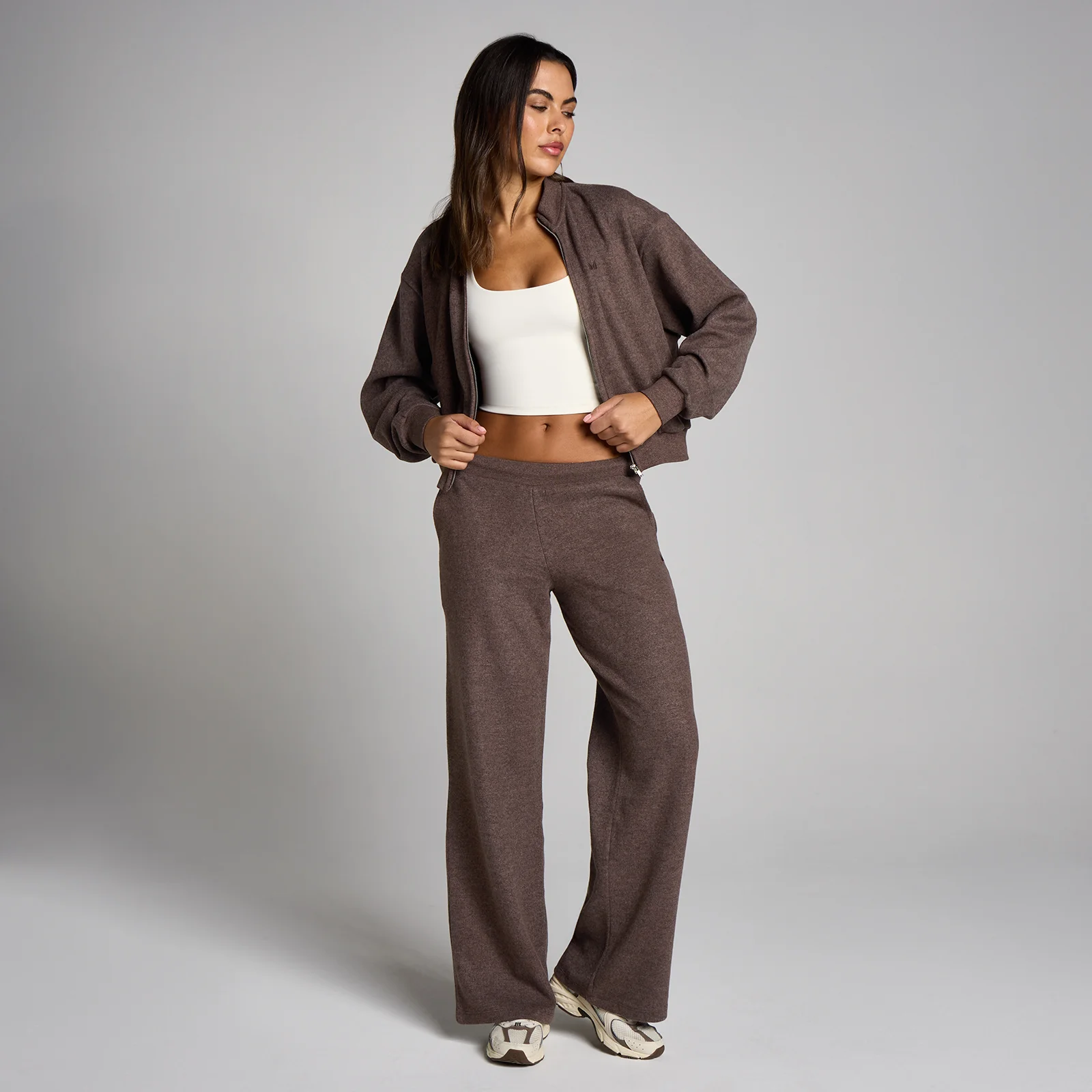 Blouson aviateur zippé MP toucher doux femme - Cacao chiné - XSImage3