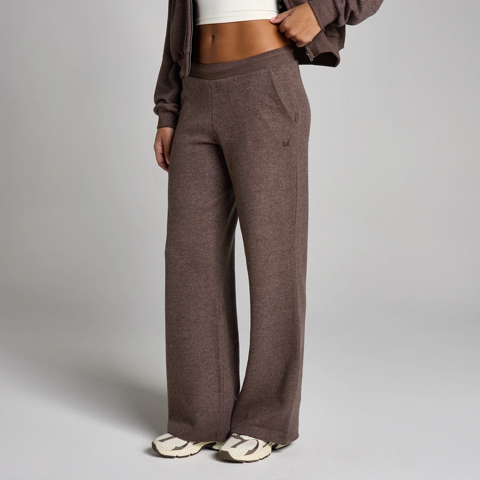 Jogging jambe droite taille moyenne Soft Touch MP femme - Cacao chiné - XSImage1