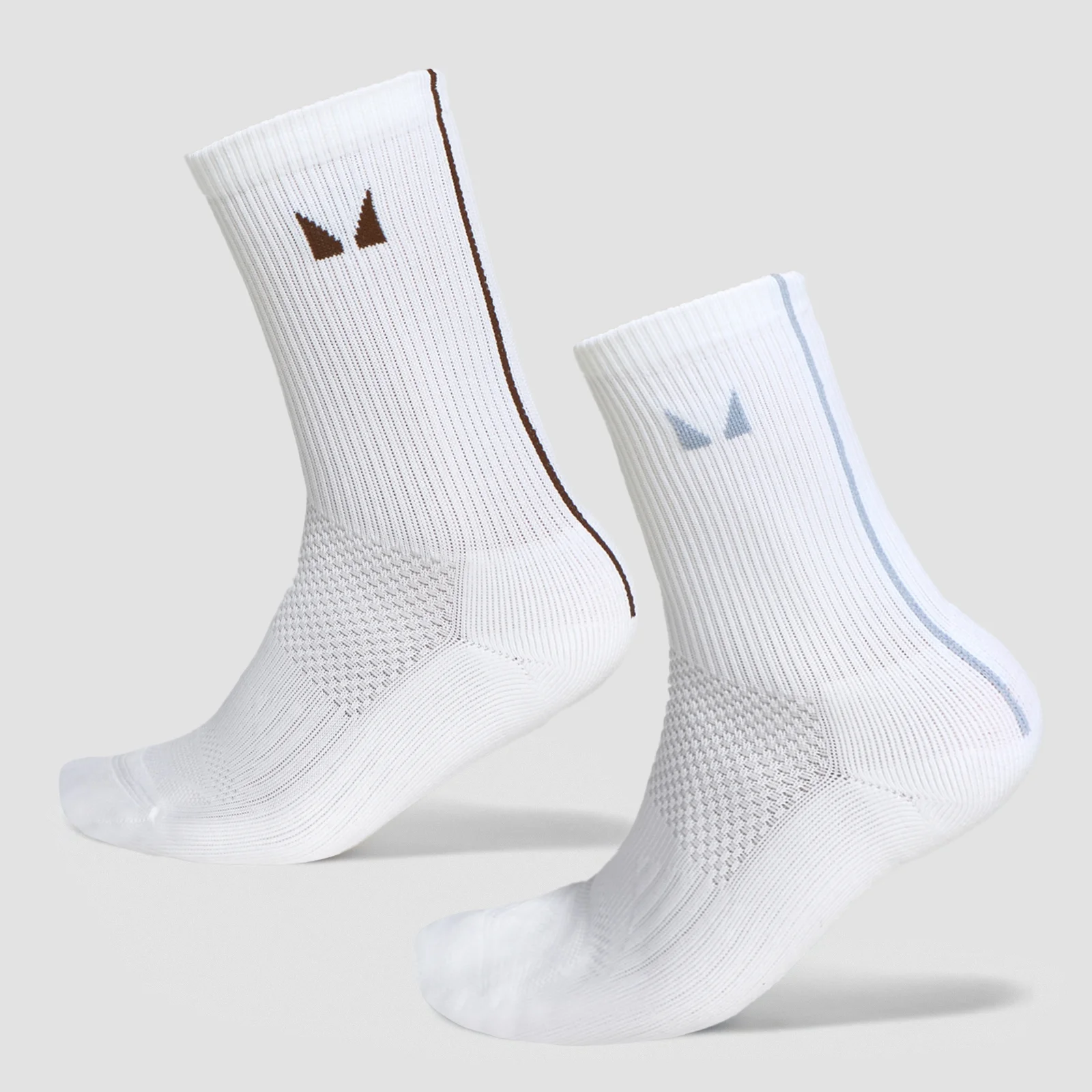 MP Stripe Running Socks (2 Pack) - Milk Chocolate/Denim Blue - UK 2-5Image1