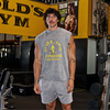 MP X Gold's Homme Washed Graphic Oversized Tank - Steel Blue