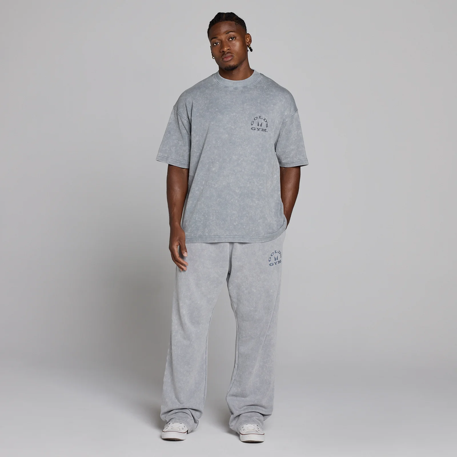 MP X Gold's Homme Washed Graphic Oversized T-shirt - Steel Blue - XSImage5