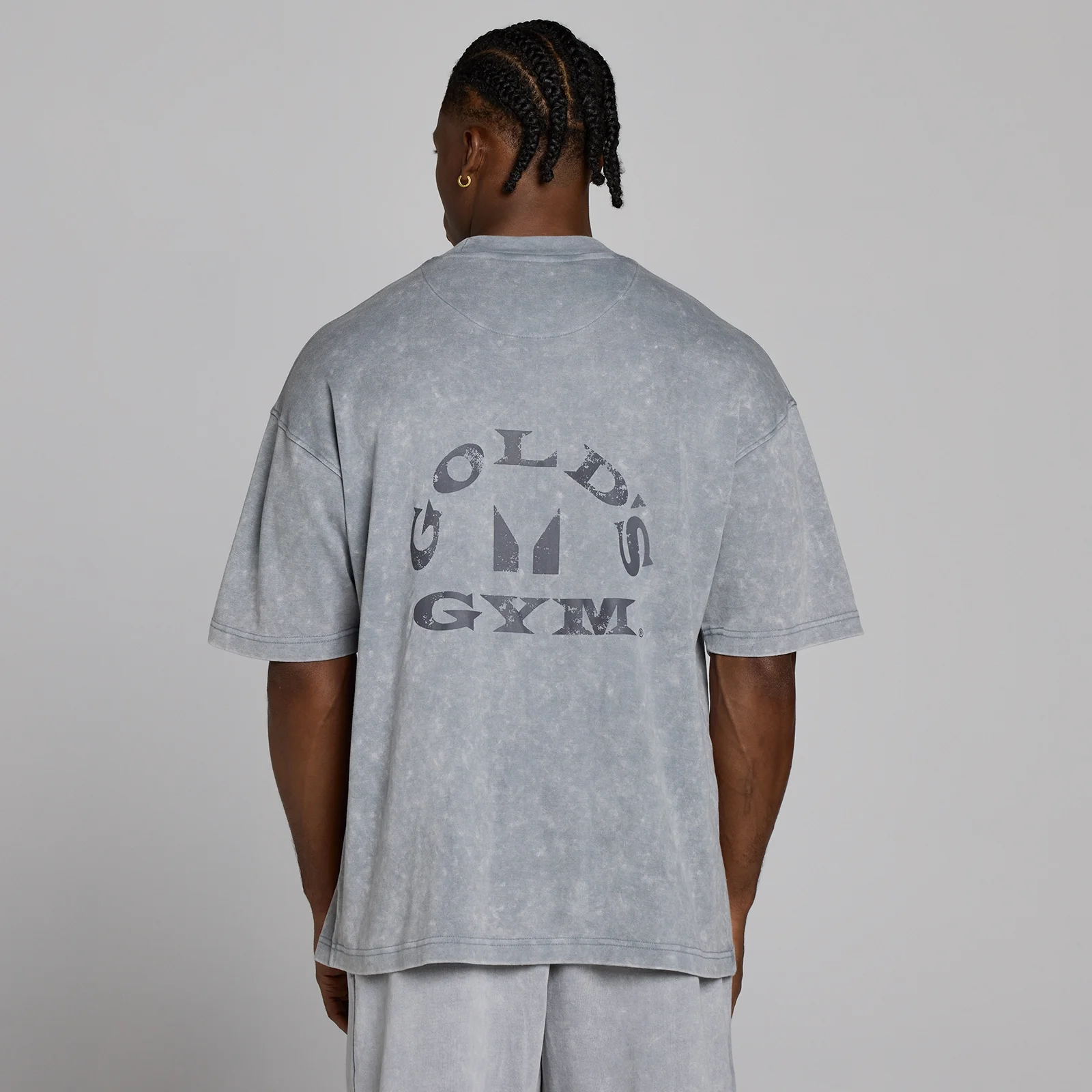 MP X Gold's Homme Washed Graphic Oversized T-shirt - Steel Blue - XSImage4