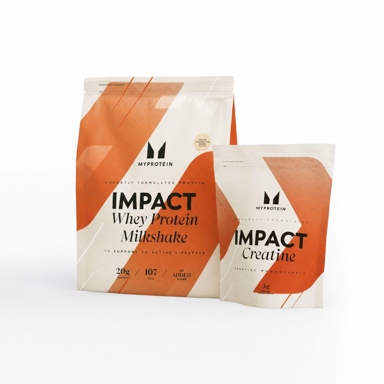 Myprotein Impact Creatine & Milkshake Bundle - 435G - 15portions - White Chocolate Swirl - UnflavouredImage1